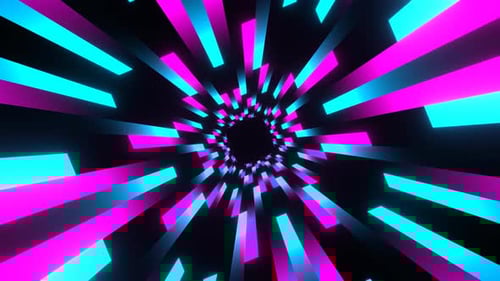 Cyan And Pink Colored Lines Movement Background Vj Loop In 4K