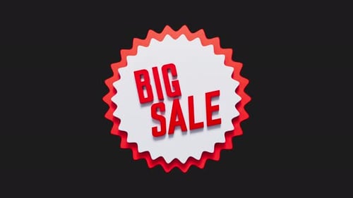 Animated Big Sale Badge Label Reveal