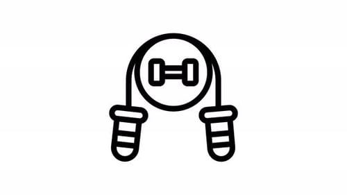 Animated Jump Rope and Dumbbell Fitness Icon