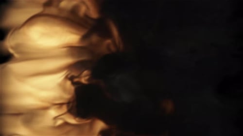 Heavy Flames Of Fire From The Side 4K Alpha