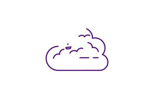 Animated Cloud and Lightbulb Idea Reveal Icon