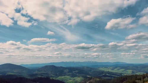 Carpathian Mountains During the Day in Spring