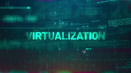 Virtualization Word On High Technology Futuristic Background