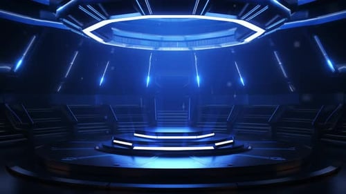 Futuristic And Clean Stage Blank Center Background Loop 3