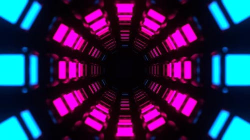 Pink And Blue Abstract Pulsating Neon Core Background Vj Loop In 4K
