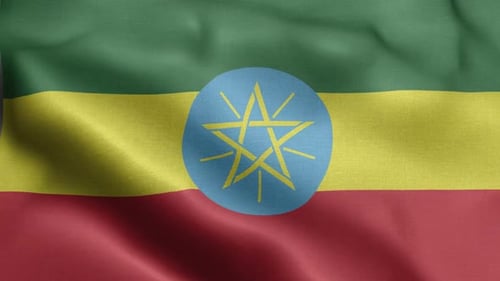 Realistic Waving Ethiopian Flag Seamless Loop Animation