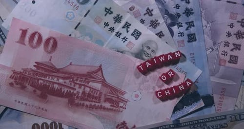 Dollar taïwanais et dollar américain avec l'inscription