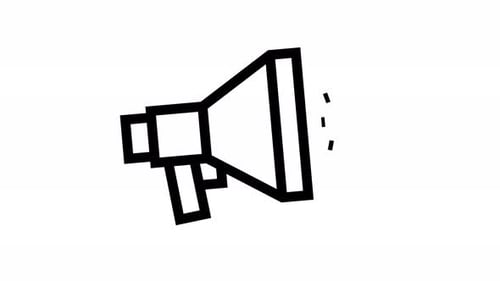 Animated Megaphone Icon with Flat Design Style
