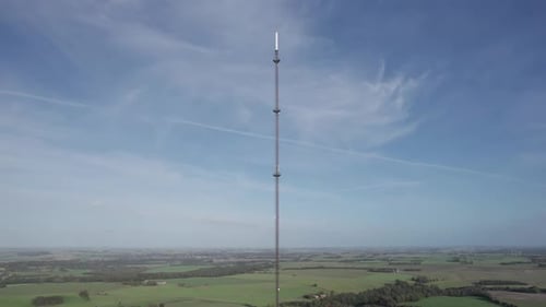 Telecommunication Mast Mobile GSM 5G Coverage - Dolly Out Shot