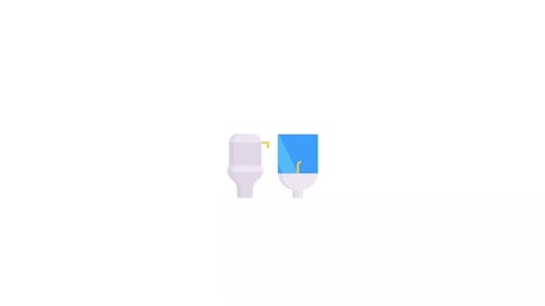 Flat Design Animation of Toilet and Sink Icons