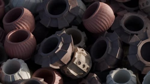 Animación de transformación 3D de Vases Loop