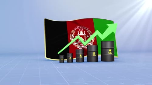 Afghanistan Oil Revenue And Reserves Growth With Rising Green Arrow