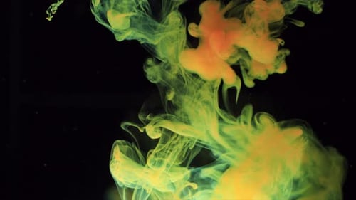 Yellow and Orange Ink Swirl Abstractly