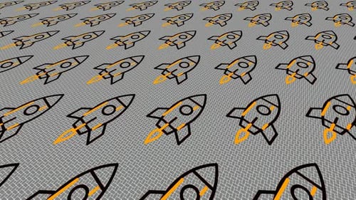 Dynamic Background with Rocket Icons, Unique Design, Exclusive