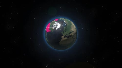 Futuristic Digital Earth Globe Highlighting United States Map