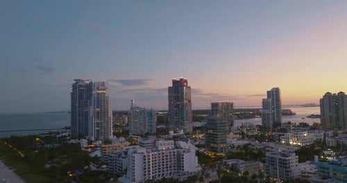 Aerial Top Drone View of Miami Beach Skyline of Miami Florida Miami Aerial View FL USA South Miami