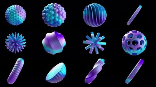 Abstract 3D Loop Animation Pack – 12 Digital Elements