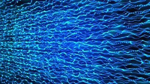 Blue Futuristic Stream: Digital Data Flow - Big Data, Cryptocurrency and Blockchain Concept