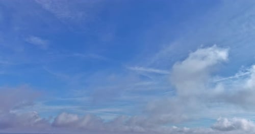 Blue Sky with White Clouds Aerial View
