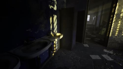 Abandoned Room with Grungy Textures and Cinematic Light