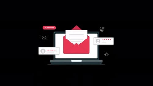 Animated Email Marketing Newsletter. Online Subscription and Feedback Concept Video - Transparent