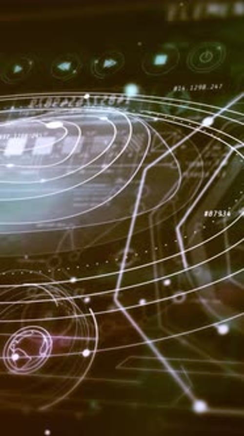 Futuristic Global Data Network HUD Interface Animation