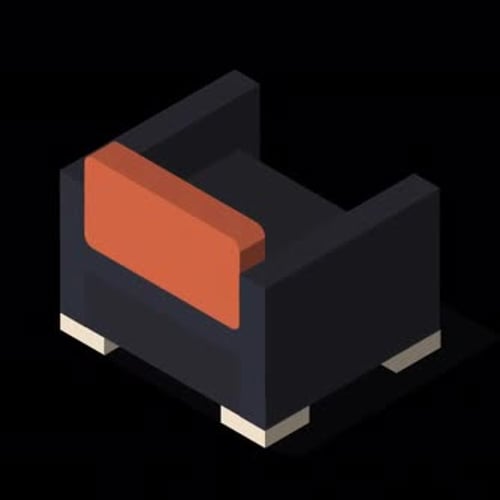 Animated Isometric Armchair Loop Design Element