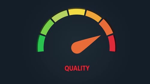 Quality Meter Needle Moving on Gauge Animation