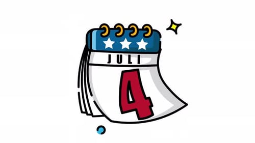 Animated Made in uk a July 4th calendar.