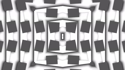 Monochromatic Geometric Square Kaleidoscope Pattern Loop