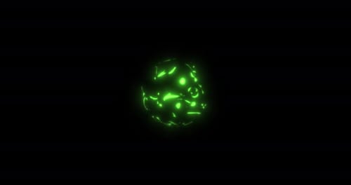 Shining Sci Fi Deep Green Energy Orb Rotates Seamlessly In 4 K