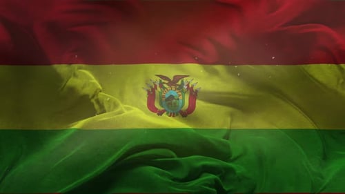 Realistic Waving Bolivia Flag with Fabric Texture