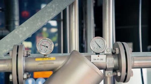 Pipes and nanometers in a water treatment factory, France