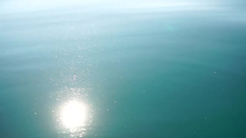 Sea Water Surface Low Angle View From Kayak Camera Flies Over Clear Sea Water Nobody Holiday