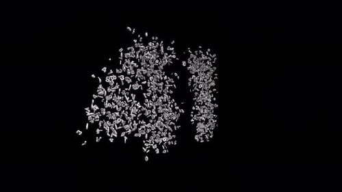 Number 41 Made of Numbers with Alpha Channel. 3D Font Number Animation. Transparent Background