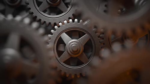 Animated Metallic Gears Interlocking Corporate Background