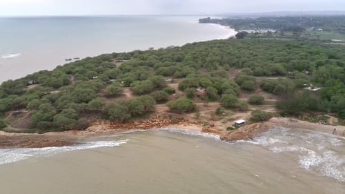 Aerial view of Sowan beach in Tuban, East Java.