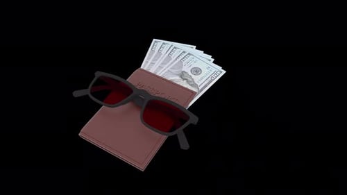 Animated Travel Essentials: Passport, Money, and Sunglasses