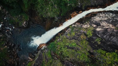 Amazing Beautiful Waterfall in Vietnam Falling Water Falls on the Surface of the Water Huge Stones