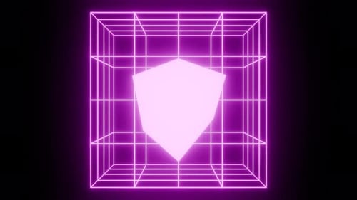 Object In Cage 4 K Vj Loop Futuristische Musik-Hintergrundanimation Rosa