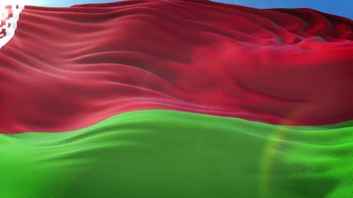 Realistic Waving Flag of Belarus under Sunlight