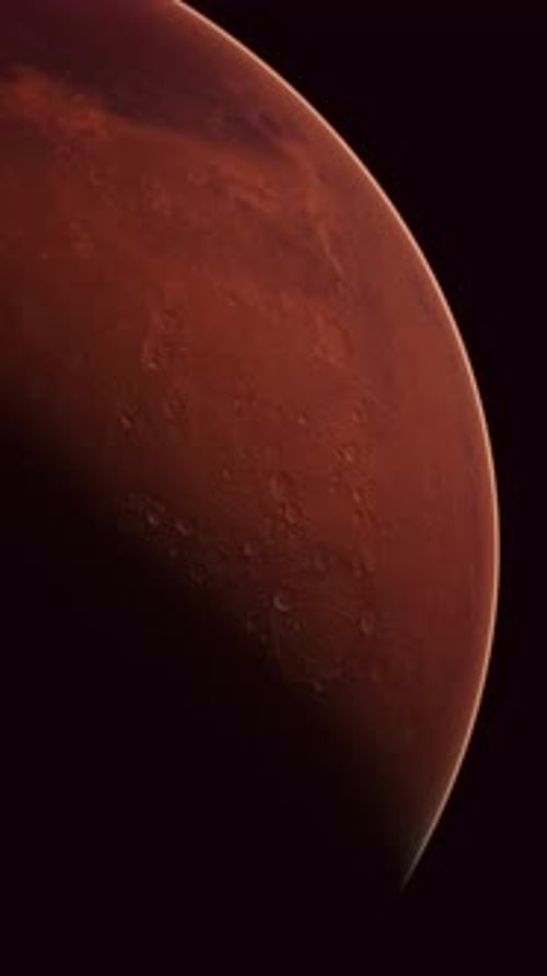 Red Planet Mars in the Starry Sky