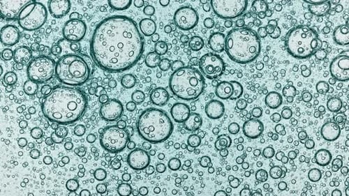 Macro View of Clear Liquid Bubbles Texture