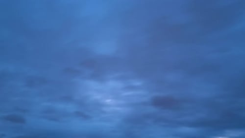 Dramatic Blue Sunset Clouds Time-Lapse Aerial
