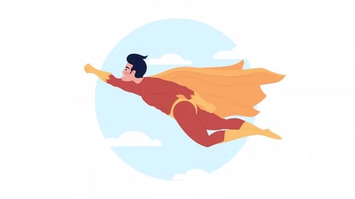 Animated Flying Superhero Loader