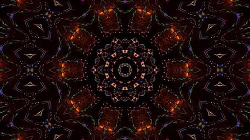 abstract lines colorful light shining round shape in center, black background