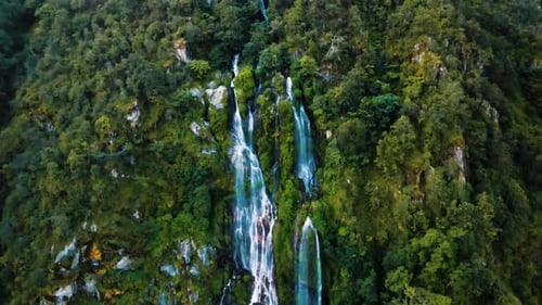 aerial view of waterfall