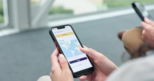 Close Up Phone with Travel App