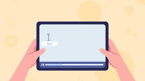 Animated Online Education Lesson on Tablet