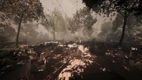 Beautiful Outdoor Wedding Reception Venue with Fairy Lights